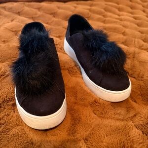 Steve Madden black Pom Pom sneakers